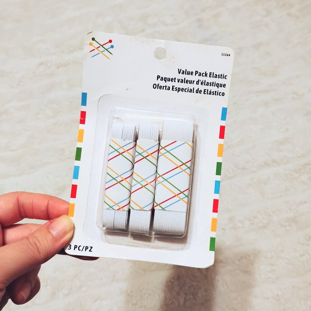 White craft elastic 3pc pack